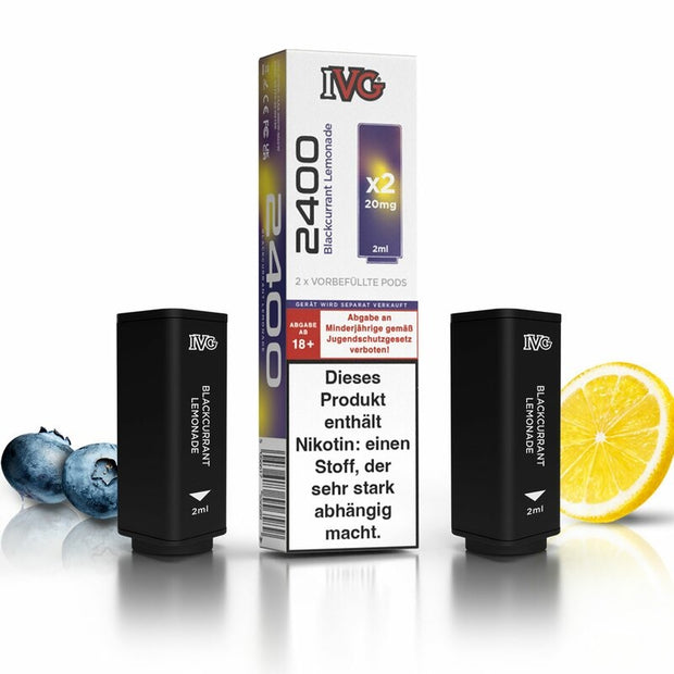 IVG 2400 - Blackcurrant Lemonade - Prefilled Pods (2Stück pro Packung) 20mg/ml