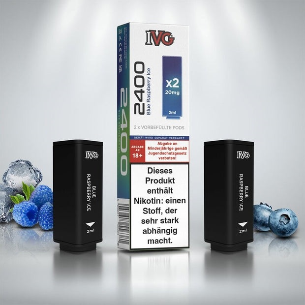 IVG 2400 - Blue Raspberry Ice - Prefilled Pods (2Stück pro Packung) 20mg/ml
