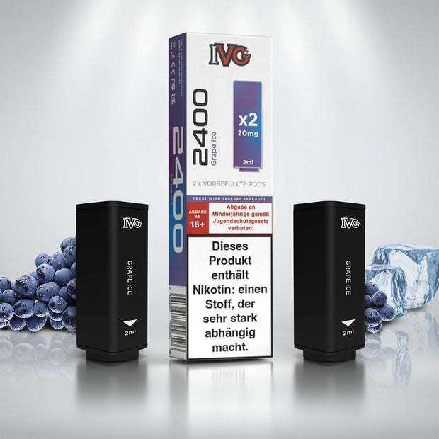 IVG 2400 - Grape Ice - Prefilled Pods (2Stück pro Packung) 20mg/ml