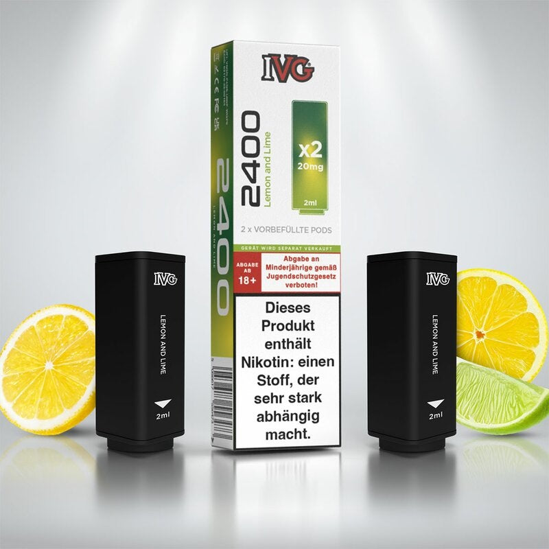 IVG 2400 - Lemon and Lime - Prefilled Pods (2Stck pro Packung) 20mg/m   New Vape