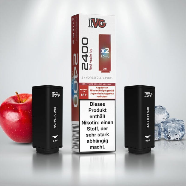 IVG 2400 - Red Apple Ice - Prefilled Pods (2Stück pro Packung) 20mg/ml
