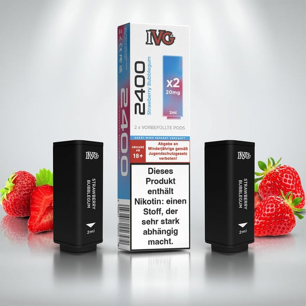 IVG 2400 - Strawberry Bubblegum - Prefilled Pods (2Stück pro Packung) 20mg/ml