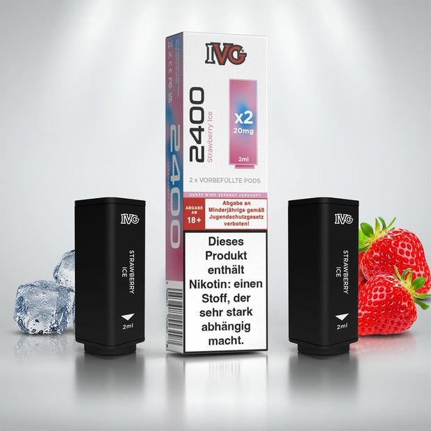 IVG 2400 - Strawberry Ice - Prefilled Pods (2Stück pro Packung) 20mg/ml