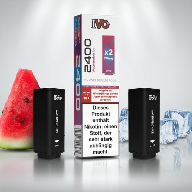 IVG 2400 - Watermelon Ice - Prefilled Pods (2Stück pro Packung) 20mg/ml
