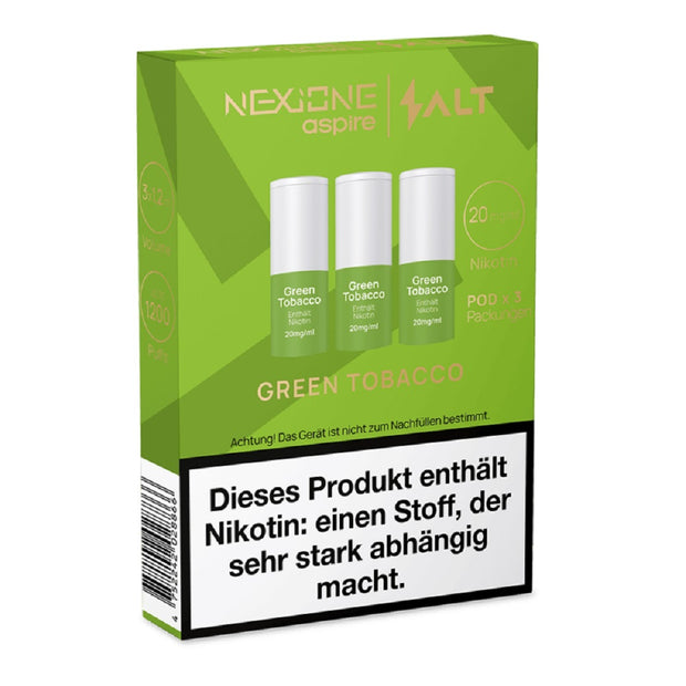 NEXIONE Pod - Green Tobacco - 20mgml Nikotinsalz 1,2ml (3Stück pro Packung)