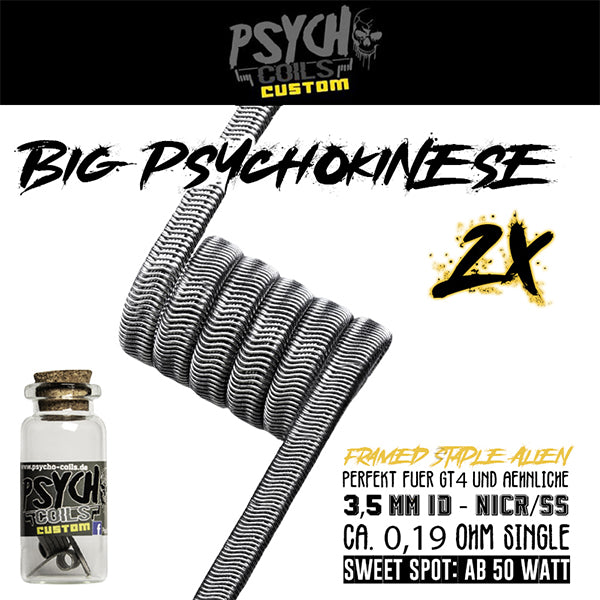 Psycho Coils - Big Psychokinese Coil - Framed Staple Alien - 3,5mm - NICR/SS - 0,19Ohm Single - 50W -