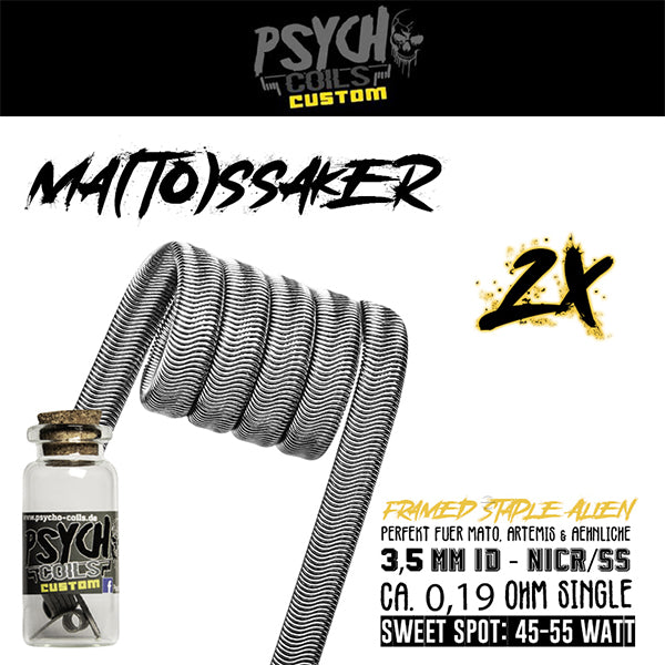 Psycho Coils - Ma(to)ssaker 2.0 - Framed Staple Alien - 4mm - NICR - 0,19Ohm Single - 45-55W -