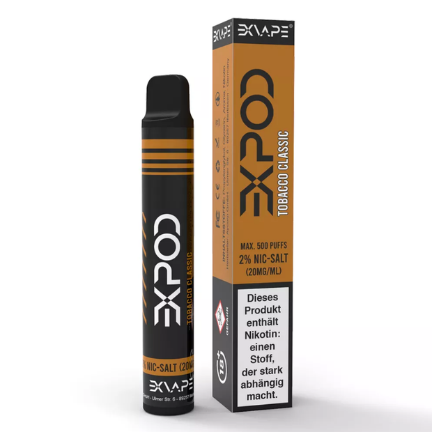 Exvape Expod - Tobacco Classic - Einweg Vape Pen 500P 20mg