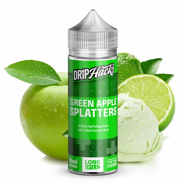 Drip Hacks - Green Apple Splatters - 0mg/ml 10ml
