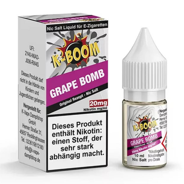 K-Boom - Grape Bomb - Nikotinsalz - 20mg/ml