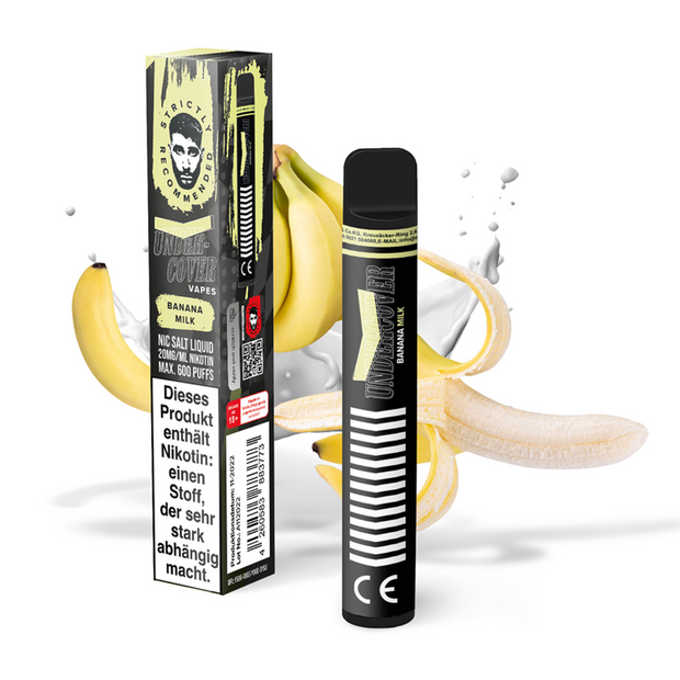 Undercover Vapes - Banana Milk - Einweg Vape Pen 600P 20mg