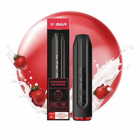 X-BAR - Strawberry Milkshake - Einweg Vape Pen 650P Nikotinfrei